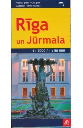 Ryga ir Jūrmala. Miestų planai M 1:7 000/ 1:50 000 (laminuotas)